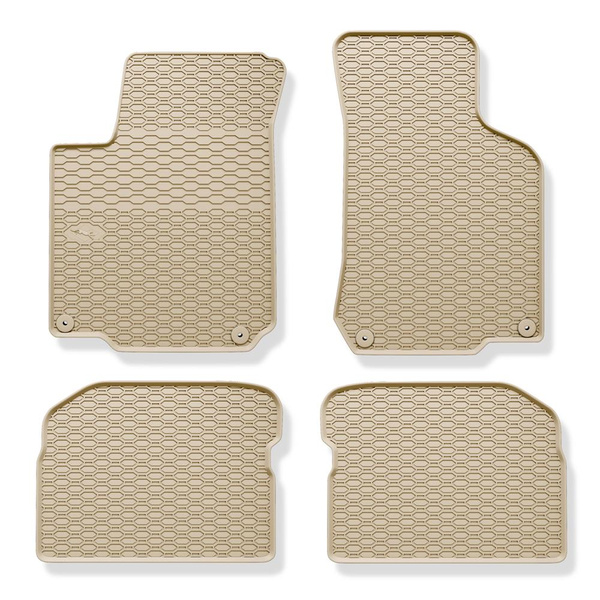 Rubberen matten voor de Volkswagen New Beetle Hatchback, Cabriolet (1998-2010) - beige - 4 stuks