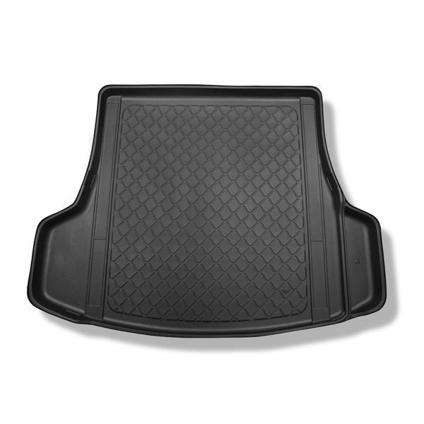 Kofferbakmat op maat voor: Kia Optima IV JF Stationwagen (09.2016-12.2020) - ook voor modellen met sjorrails; rechter uitsparing verwijderbaar bij modellen met zijgaas; niet van Plug-in Hybrid