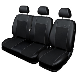 Op maat gemaakte hoezen voor Renault Trafic III Bestelwagen (2014-....) 2+1 - pasvorm autostoelhoezen - autostoelbeschermer set - zwart