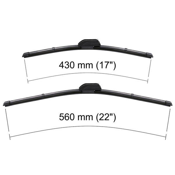 Auto ruitenwissers op de voorruit voor Mazda 2 III Hatchback, Sedan (10.2014-2023) - vlak bladen