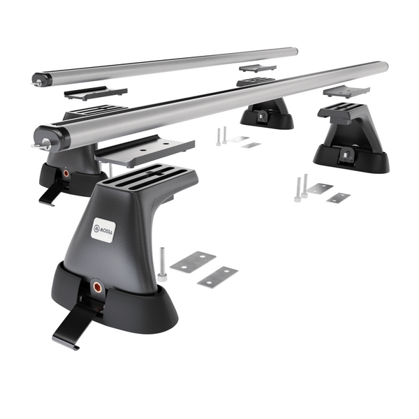 Basisrek voor het autodak voor Toyota RAV4 mk II SUV (2000-2005) - zilver Imperiaal - bevestigingspunten - Aluminium