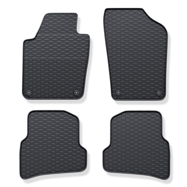 Rubberen matten voor de Skoda Fabia III Hatchback, Stationwagen (2014-2021) - zwart - 4 stuks