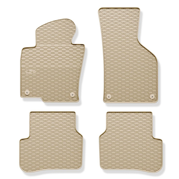 Rubberen matten voor de Volkswagen Passat CC Coupé (2008-2012) - beige - 4 stuks