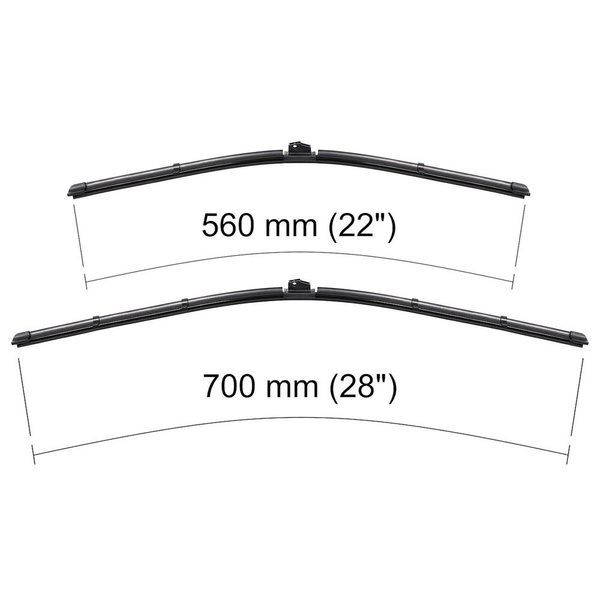Auto ruitenwissers op de voorruit voor Opel Zafira B MPV (07.2005-08.2015) - vlak bladen