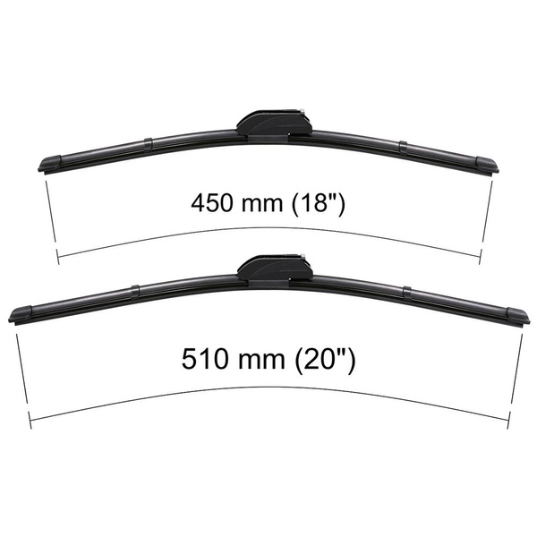 Auto ruitenwissers op de voorruit voor Honda Civic V, VI Aerodeck, Coupé, Hatchback, Liftback, Sedan (10.1991-02.2001) - vlak bladen