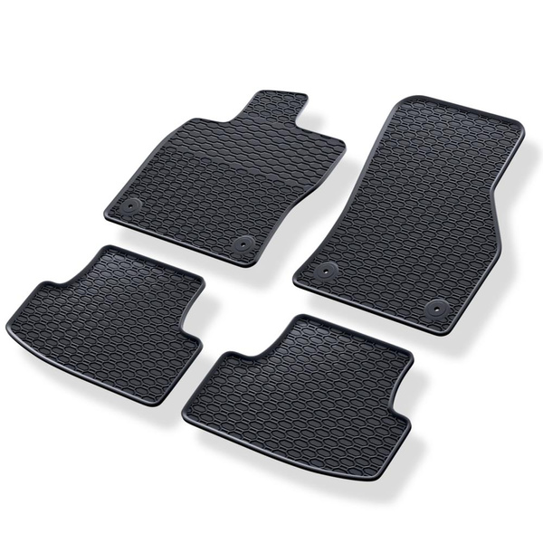 Rubberen matten voor de Volkswagen T-Roc SUV (2017-....) - zwart - 4 stuks