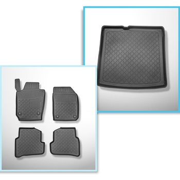 Set kofferbakmat en automatten TPE op maat gemaakt voor: Skoda Fabia III NJ Stat