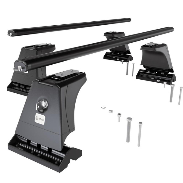 Basisrek voor het autodak voor Fiat Stilo Hatchback (2002-2007) - zwart Imperiaal - bevestigingspunten - Aluminium