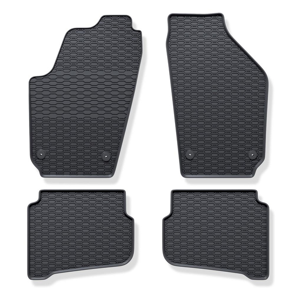 Rubberen matten voor de Skoda Fabia I Hatchback (1999-2008) - zwart - 4 stuks