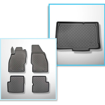 Set kofferbakmat en automatten TPE op maat gemaakt voor: Opel Corsa Hatchback (2006-11.2014) - onderste bagageruimte