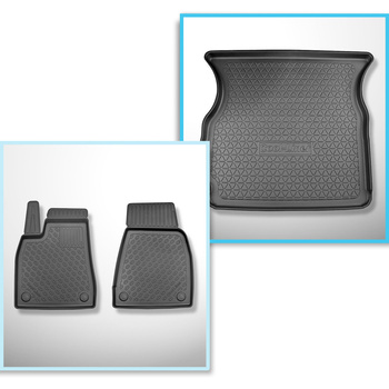 Set kofferbakmat en automatten TPE PREMIUM op maat gemaakt voor: Tesla Model X S