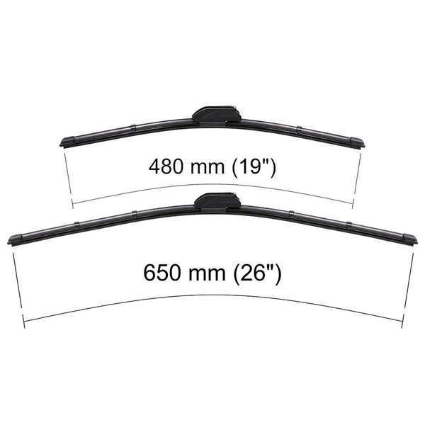 Auto ruitenwissers op de voorruit voor Honda FR-V MPV (01.2005-06.2009) - vlak bladen