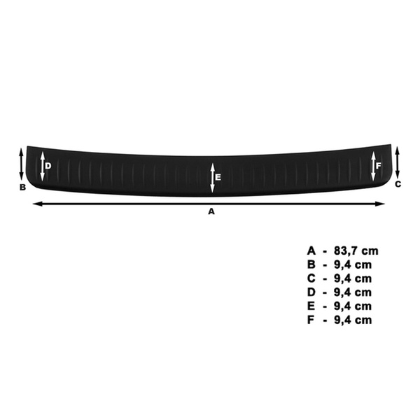 Zwarte achterbumpercover voor Volkswagen Passat B6 Sedan (2006-2010)