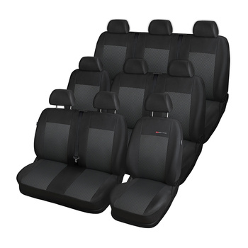 Op maat gemaakte hoezen voor Ford Transit Custom Bestelwagen (2012-2023) voor drie rijen van stoelen (2+1; 3x1; 2+1) - pasvorm autostoelhoezen - autostoelbeschermer set - E3
