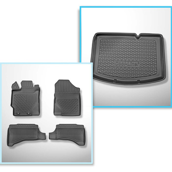 Set kofferbakmat en automatten TPE PREMIUM op maat gemaakt voor: Toyota Yaris III Hatchback (09.2011-08.2020) - onderste bagageruimte, met hybride aandrijving