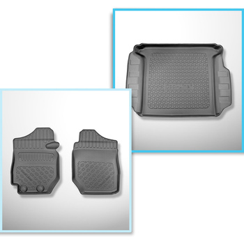 Set kofferbakmat en automatten TPE PREMIUM op maat gemaakt voor: Suzuki Jimny II GJ Pro SUV (2021-....) - twee plaatsen; ook de Pro-versie; met handgeschakelde versnellingsbak