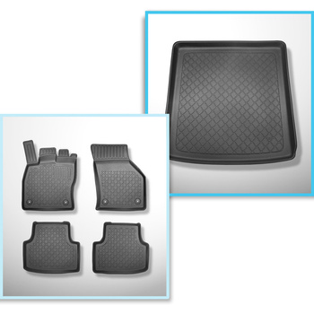 Set kofferbakmat en automatten TPE op maat gemaakt voor: Skoda Octavia III 5E Crossover (05.2013-05.2020) - bovenste bagageruimte; multifunctionele vloer in de hoogste stand