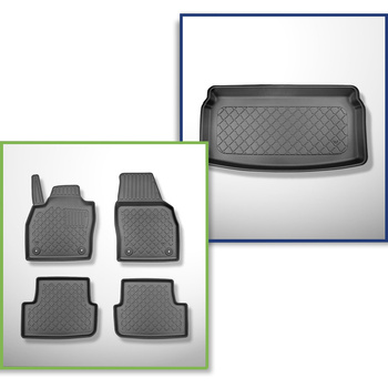 Set kofferbakmat en automatten TPE op maat gemaakt voor: Audi A1 GB Sportback (07.2018-2024) - onderste bagageruimte; schuifvloer in de laagste stand