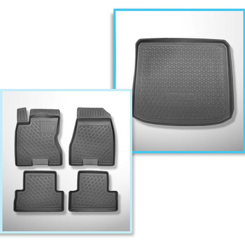 Set kofferbakmat en automatten TPE PREMIUM op maat gemaakt voor: Nissan X-Trail II T31 SUV (06.2007-07.2014) - onderste bagageruimte