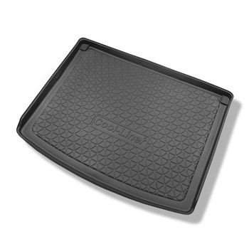 Kofferbakmat op maat voor: Volkswagen Caddy Life Mixt, Comfortline Mixt, Trendline Mixt Stationwagen (2004-10.2020) - 5 plaatsen; geluidsisolatie op de wanden van de bagageruimte; met fabrieksgrille achter de tweede zitrij