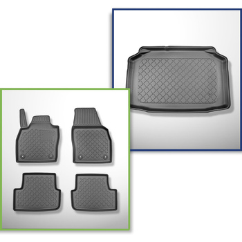 Set kofferbakmat en automatten TPE op maat gemaakt voor: Audi A1 GB Sportback (07.2018-2024) - onderste bagageruimte; modellen zonder schuifvloer