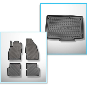 Set kofferbakmat en automatten TPE PREMIUM op maat gemaakt voor: Opel Corsa D Hatchback (2006-11.2014) - onderste bagageruimte