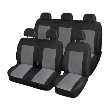 Op maat gemaakte hoezen voor Ford Transit VII Bestelwagen (2013-2019) voor twee rijen van stoelen - pasvorm autostoelhoezen - autostoelbeschermer set - E2