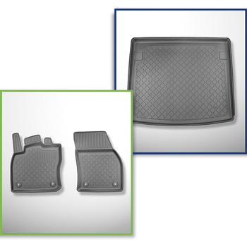 Set kofferbakmat en automatten TPE op maat gemaakt voor: Volkswagen Caddy V Stationwagen (11.2020-....) - 5 zitplaatsen; Caddy, Caddy Maxi, Caddy Cargo, Caddy Maxi Cargo